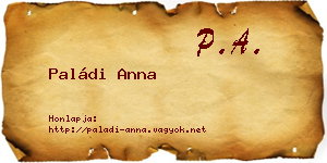 Paládi Anna névjegykártya